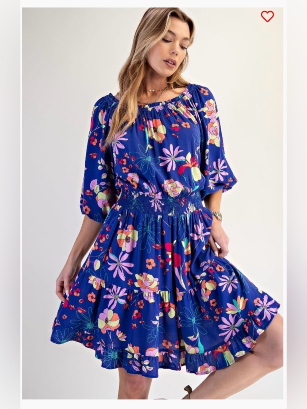 101. NWT EASEL Blue Floral Dress